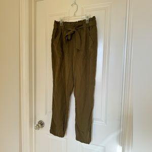 green trousers